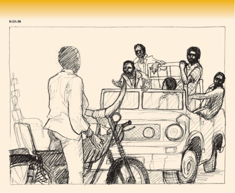 Post storyboard, d’après le film Touki Bouki de Djibril Mambety Diop